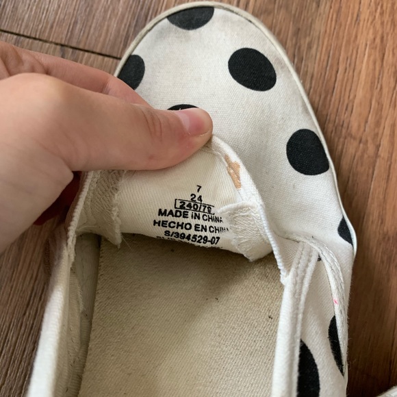 polka dot canvas slip ons - Picture 3 of 3